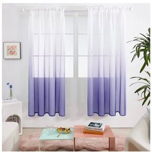Purple Ombre Sheer Curtains x 2